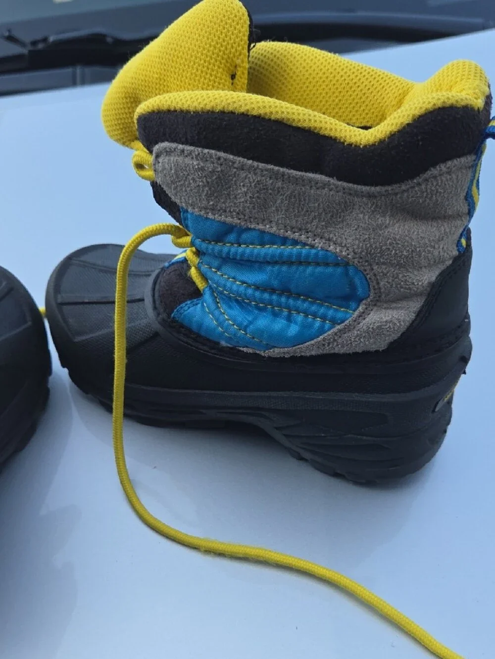 Kids Waterproof Winter Boots in Blue and Yellow